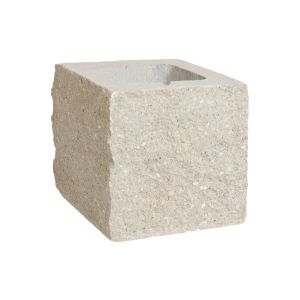 Pustak narożnie łupany 190x190x190 biały BK