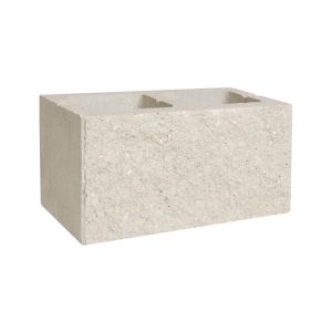 Pustak jednostronnie łupany 390x195x190 biały białe kruszywo