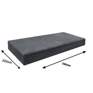 Daszek płaski - zlicowany 540x220x50 grafit