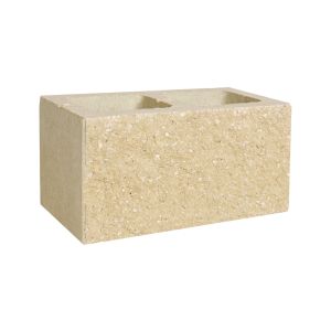 Pustak dwustronnie łupany 390x190x190 piaskowy białe kruszywo